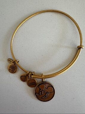 Alex and Ani Disney Gold Mickey Mouse Charm Bangle Bracelet NWOT ✨